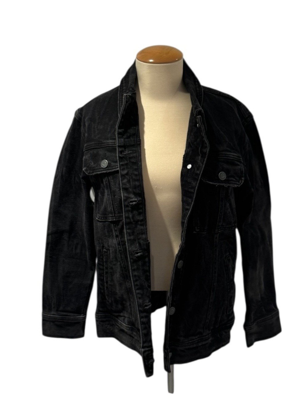 HIDDEN JEANS washed black denim jacket w/stretch - size xs